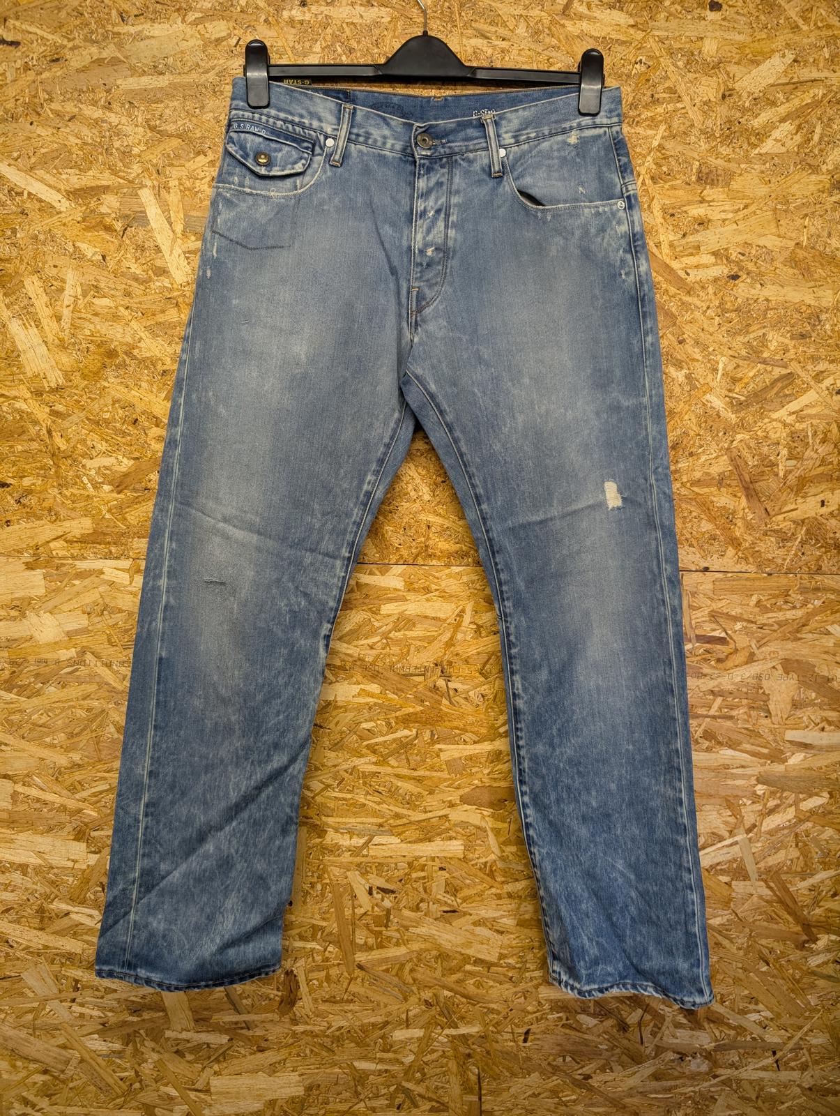 G-Star Morris Loose Jeans W33 L32 Men Straight Leg Mid Blue Denim Italy Made