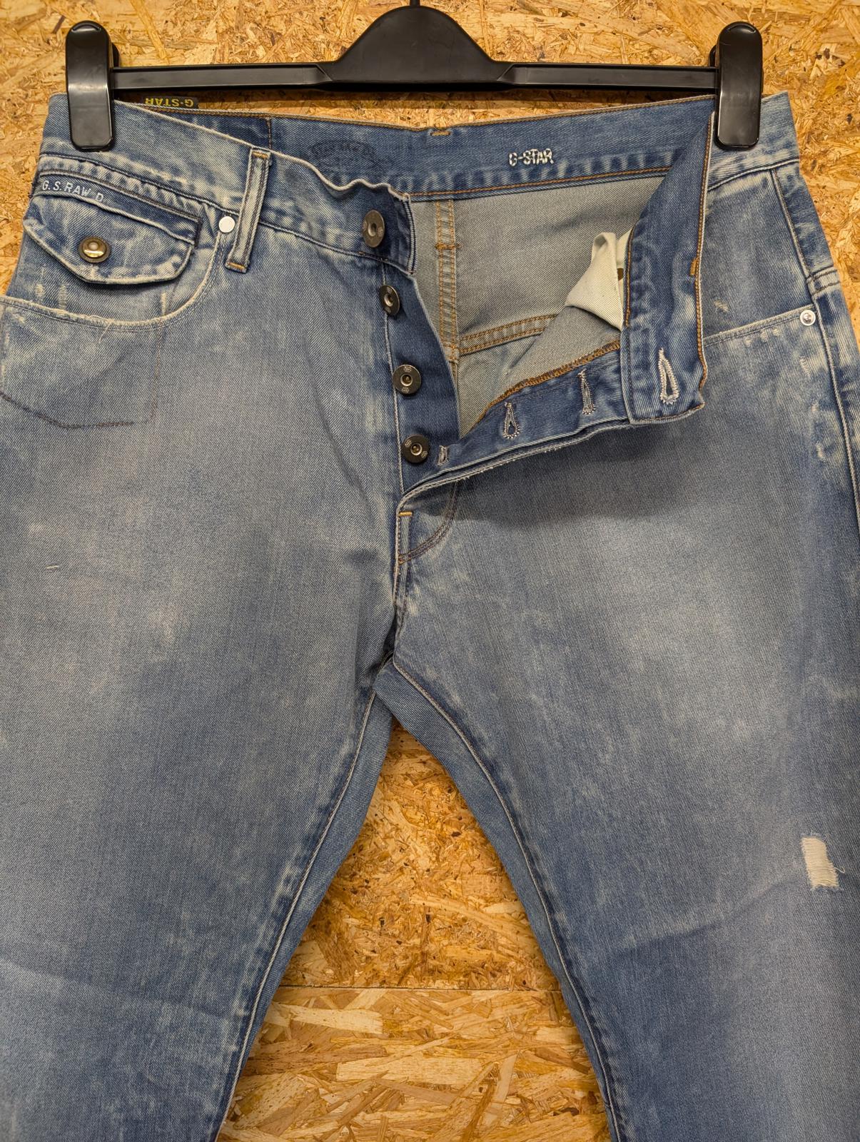 G-Star Morris Loose Jeans W33 L32 Men Straight Leg Mid Blue Denim Italy Made