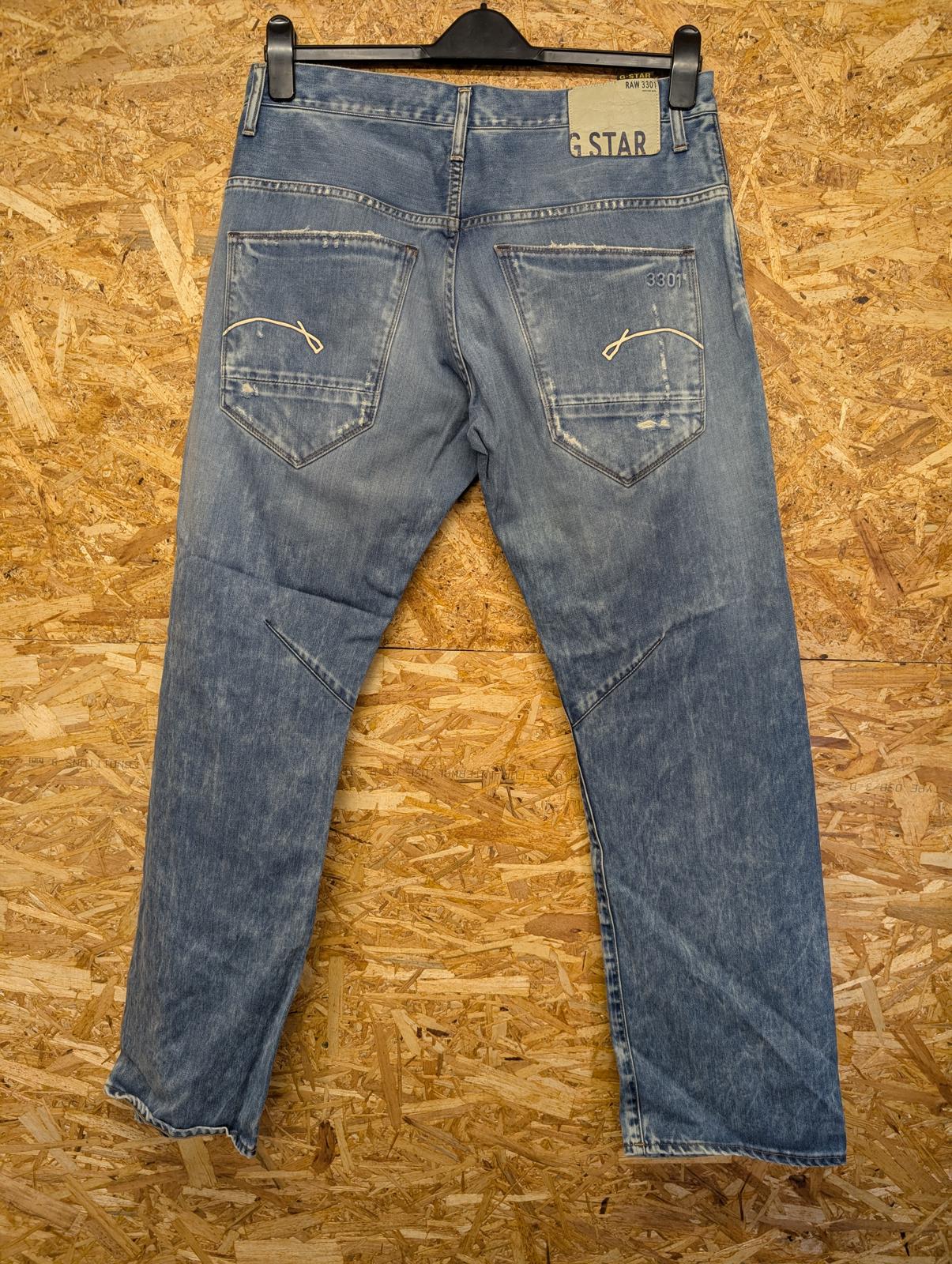 G-Star Morris Loose Jeans W33 L32 Men Straight Leg Mid Blue Denim Italy Made