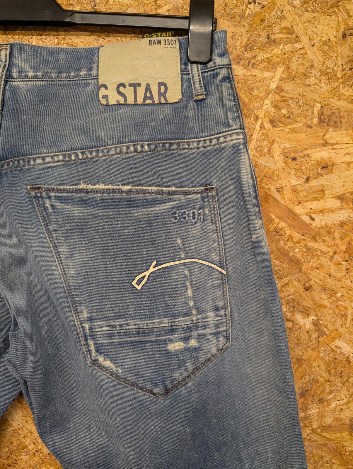 G-Star Morris Loose Jeans W33 L32 Men Straight Leg Mid Blue Denim Italy Made