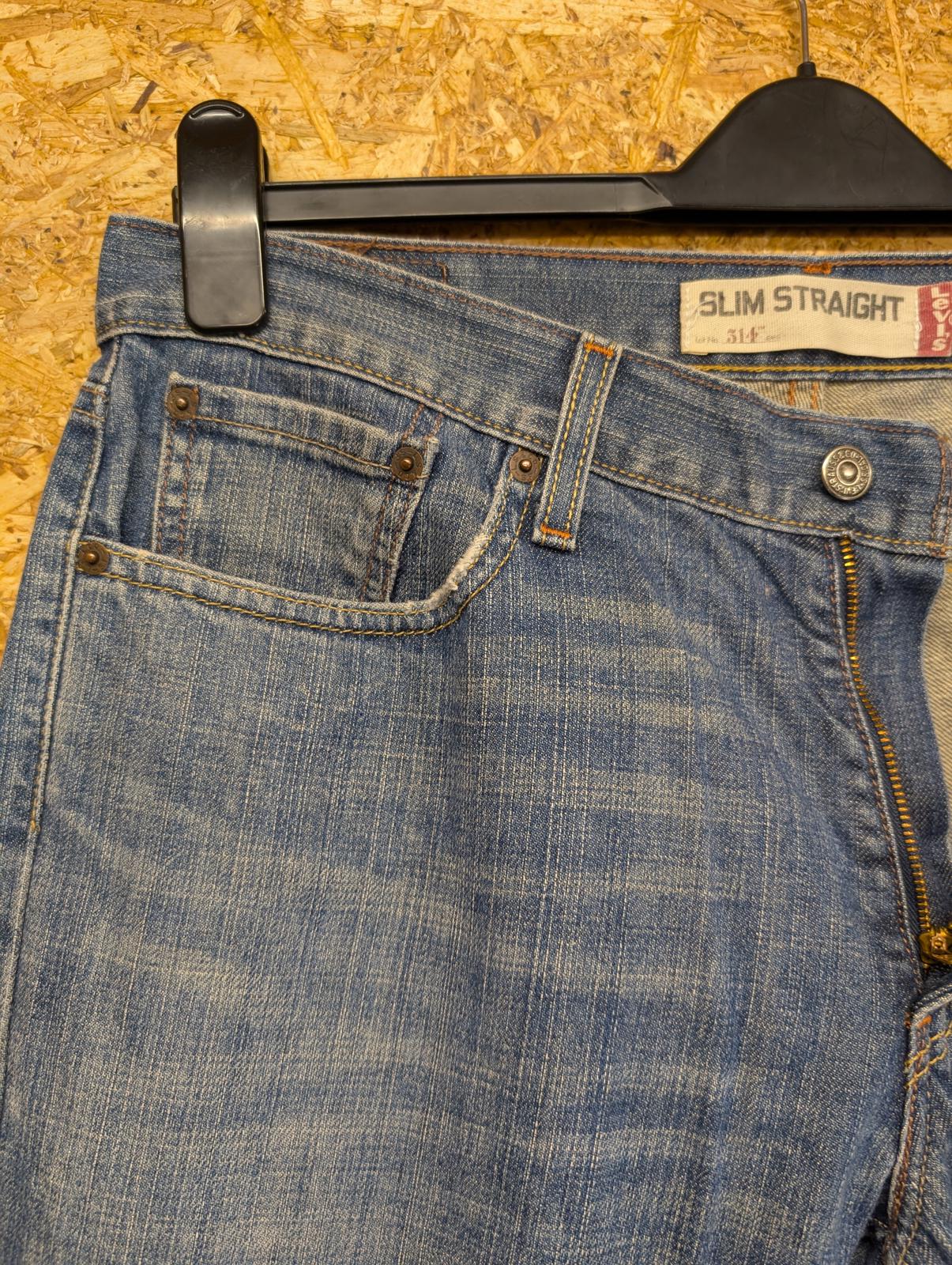 Levis 514 Blue Jeans W33 L32 Men Slim Straight Fit Red Tab Denim Zip Fly