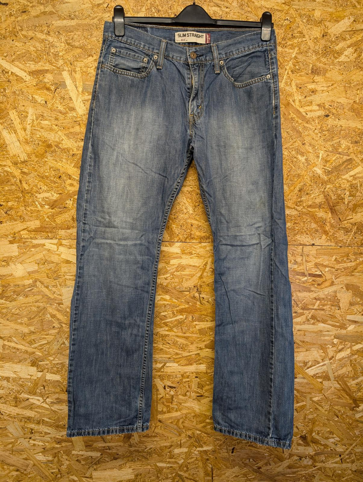 Levis 514 Blue Jeans W33 L32 Men Slim Straight Fit Red Tab Stretch Denim Zip Fly