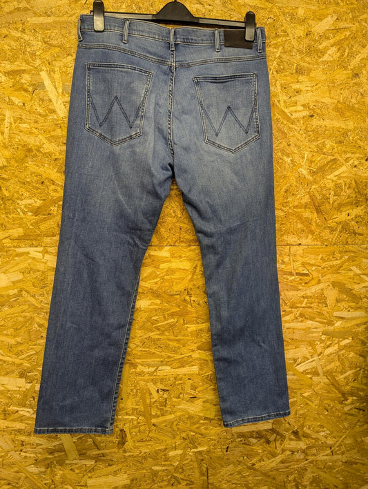Wrangler Arizona Blue Jeans W36 L30 Men Stretch Denim Straight Leg Regular Fit