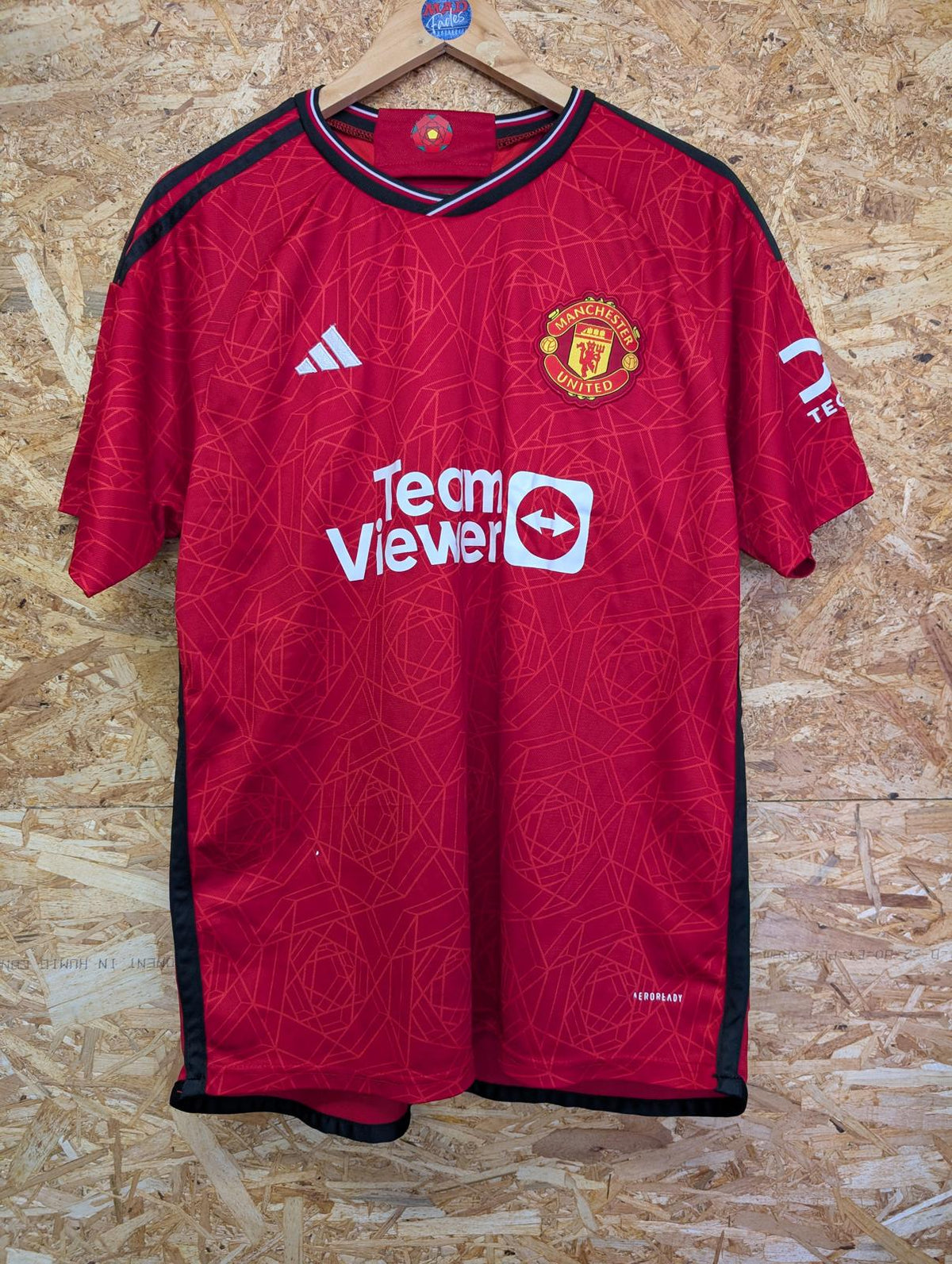 Manchester United 23-24 Home Shirt Large Men Soccer Adidas Jersey Short Sleeve