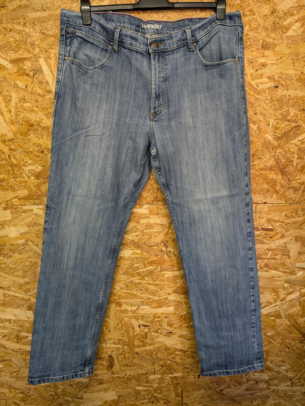 Wrangler Regular Jeans W40 L32 Men Straight Leg Regular Fit Mid Light Blue Zip