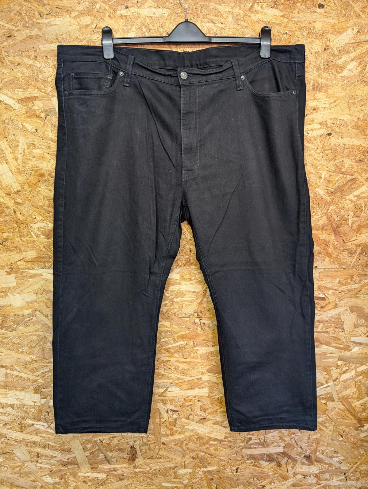 Levis 505 Jeans W44 L26 Men Straight Leg Relaxed Fit Black Zip Fly Red Tab