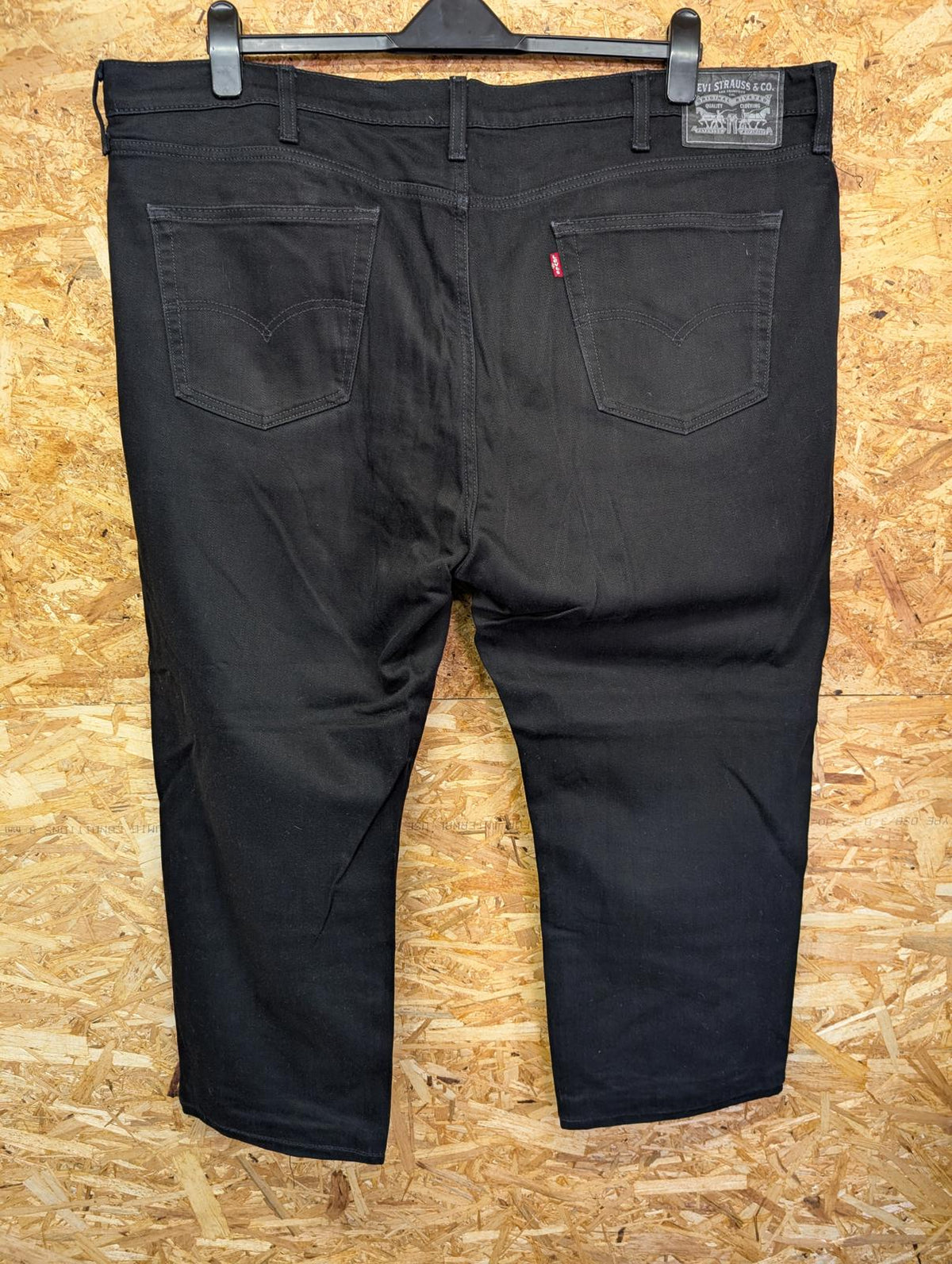 Levis 505 Jeans W44 L26 Men Straight Leg Relaxed Fit Black Zip Fly Red Tab