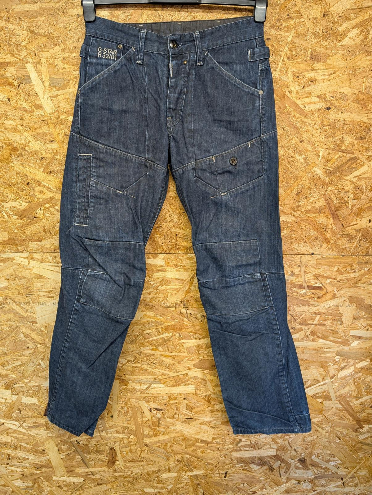 G-Star Y2K Jeans W28 L29 Men Straight Leg Navy Blue Rigid Denim Vintage Buckle