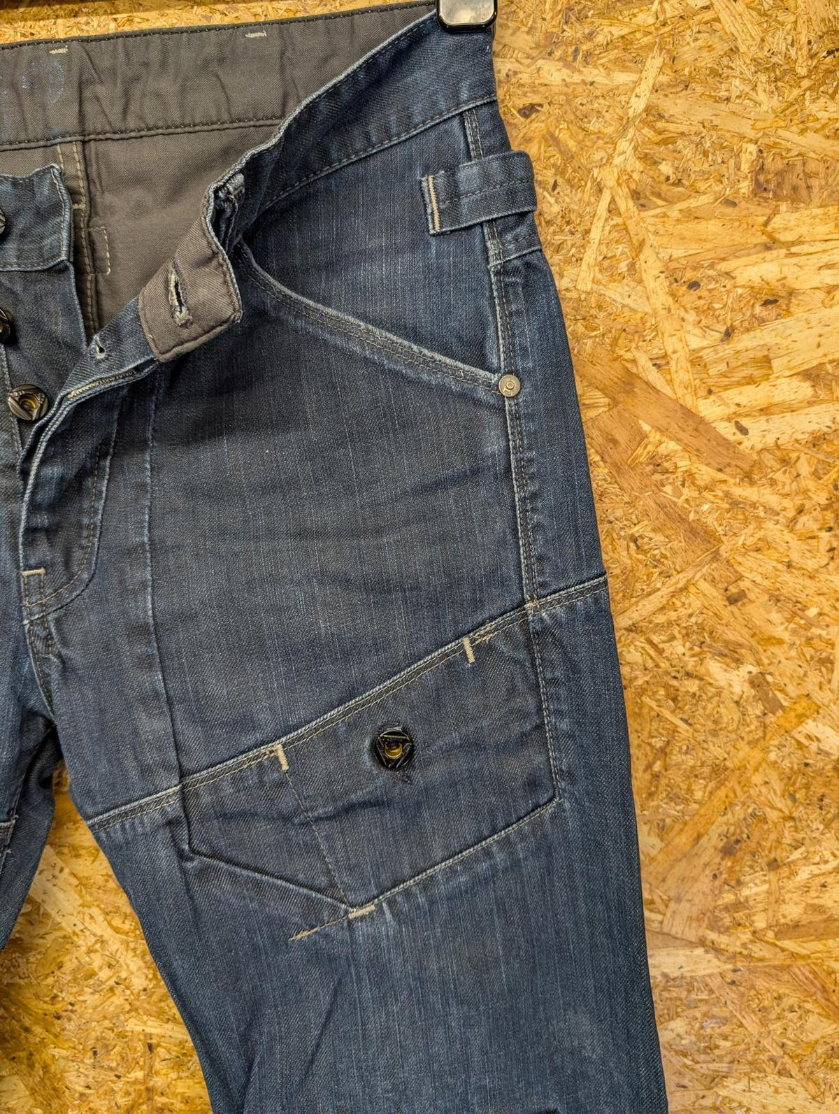 G-Star Y2K Jeans W28 L29 Men Straight Leg Navy Blue Rigid Denim Vintage Buckle
