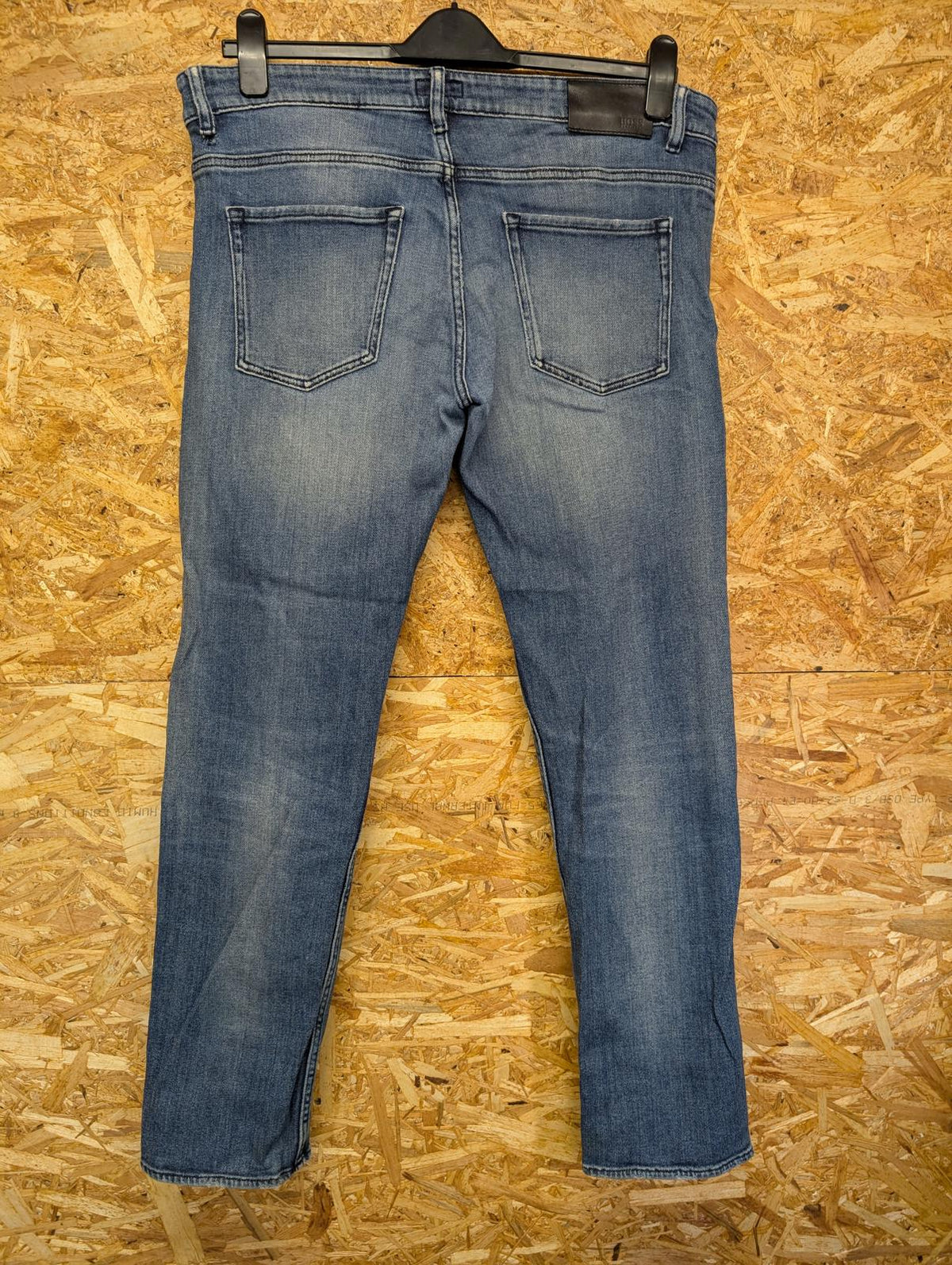 Hugo Boss Jeans W34 L32 Men Regular Fit Navy Blue Denim Straight Leg Zip Fly