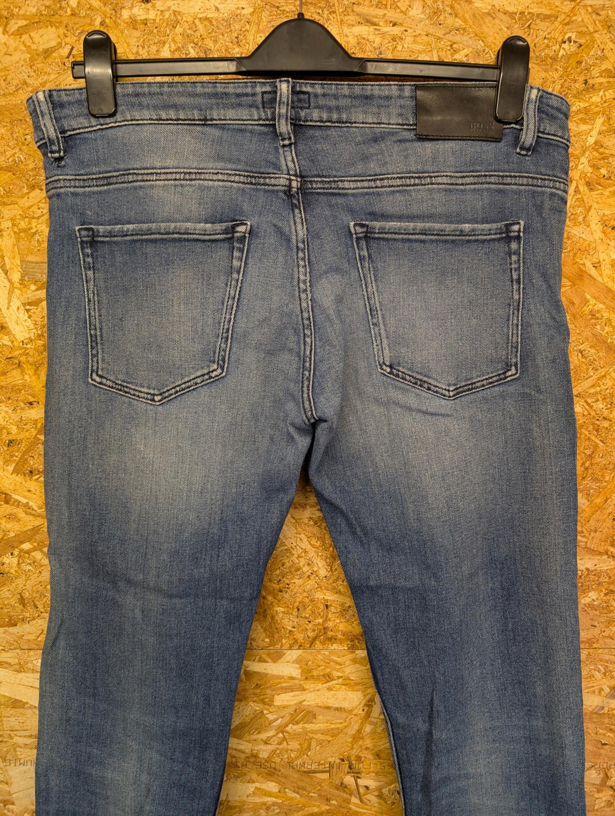 Hugo Boss Jeans W34 L32 Men Regular Fit Navy Blue Denim Straight Leg Zip Fly