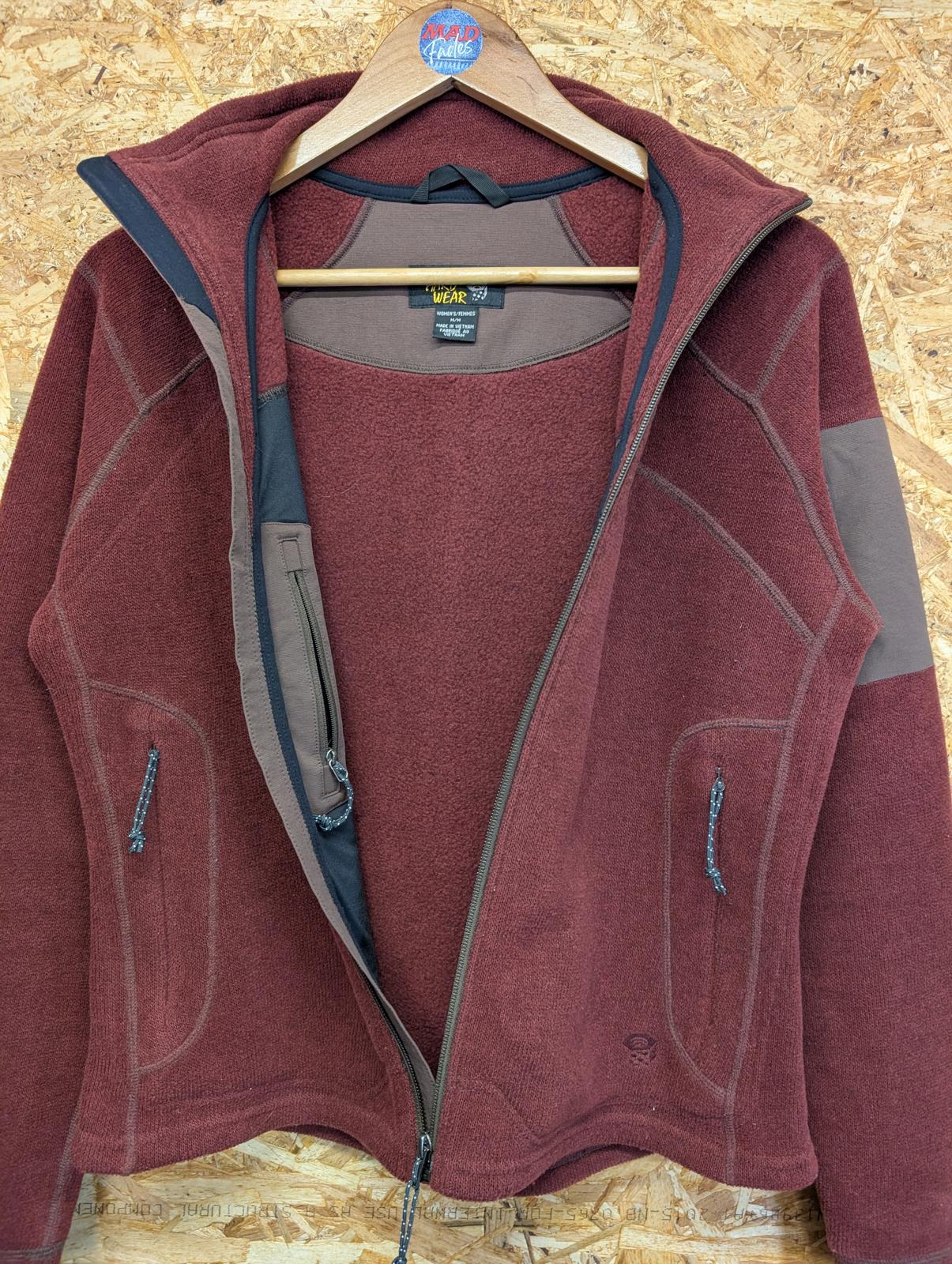Mountain Hardware Fleece Medium Women Full Zip Pullover Jacket Burgundy Red