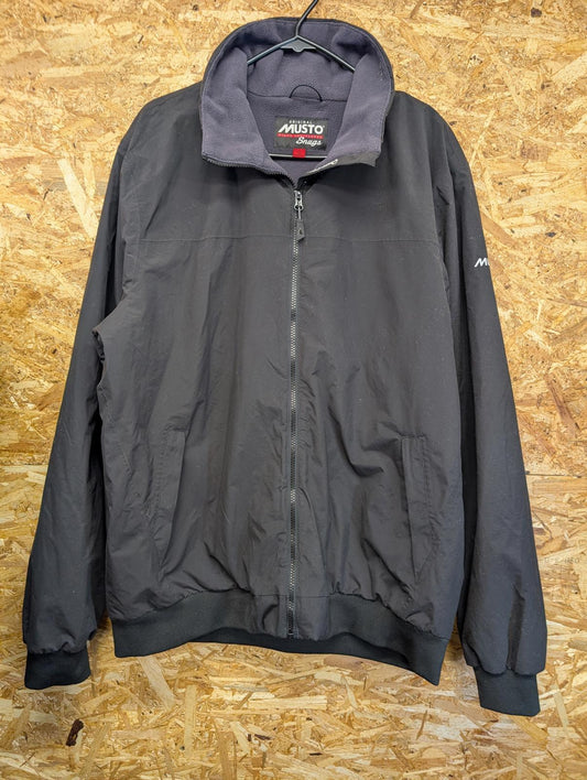 Musto Snugs Jacket XL Men Fleece Lined Black Zip Ocean Engineered Waterproof