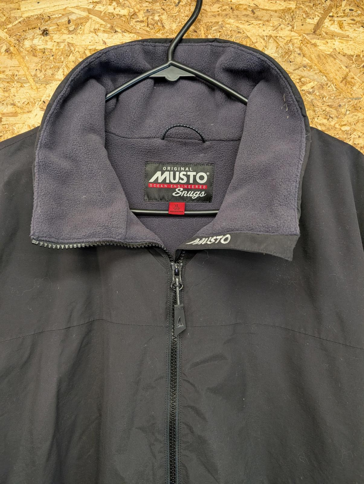 Musto Snugs Jacket XL Men Fleece Lined Black Zip Ocean Engineered Waterproof