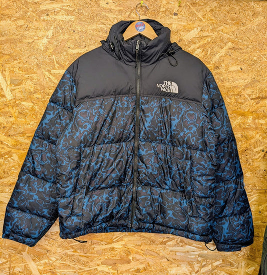 TNF North Face Nuptse 700 Men Medium Goose Down Puffer Jacket Blue Coral 94 Rage