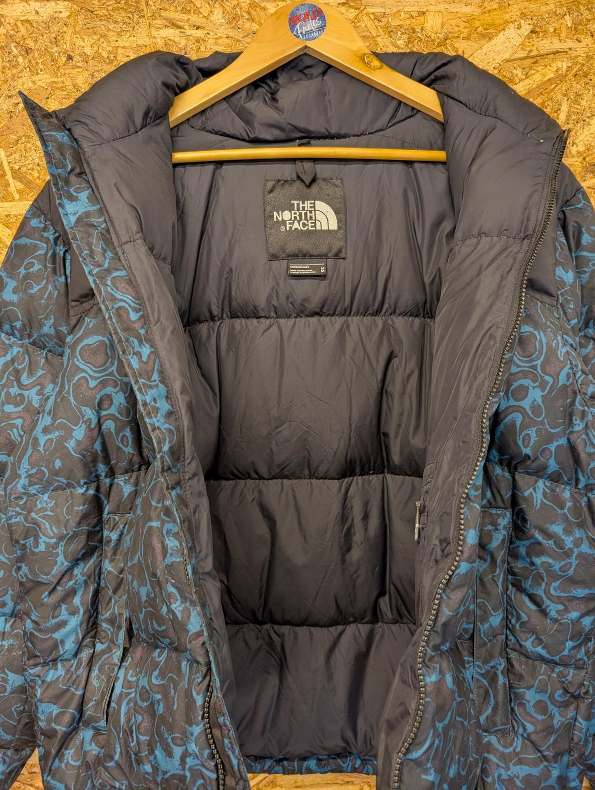 TNF North Face Nuptse 700 Men Medium Goose Down Puffer Jacket Blue Coral 94 Rage