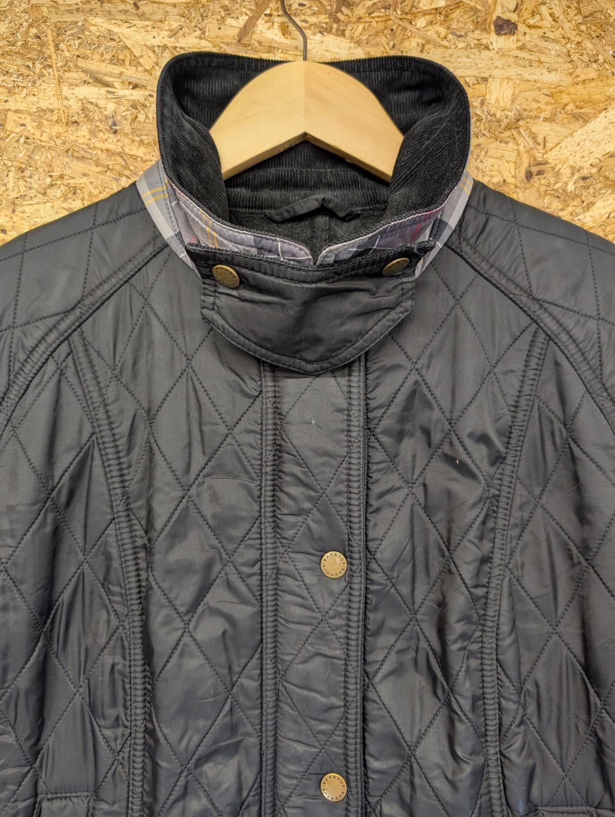 Barbour Black Beadnell Polarquilt Jacket UK 18 Women Quilted Fleece Lined