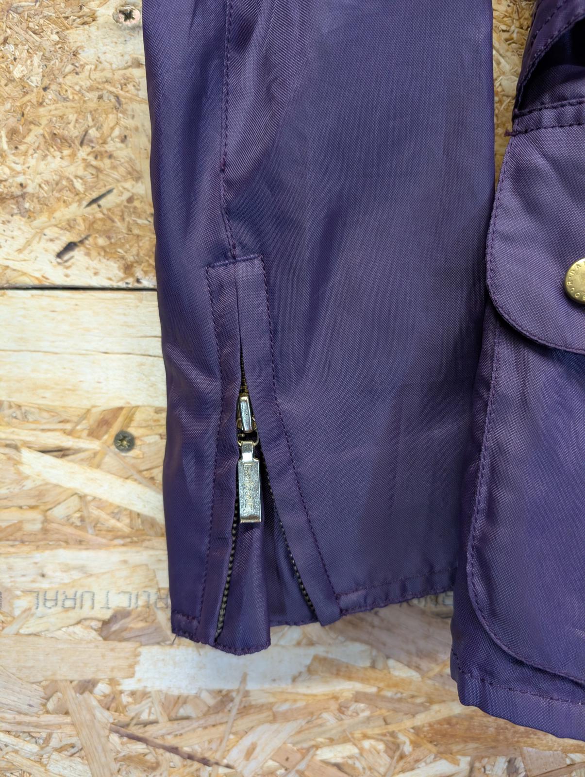 Barbour Rainbow International Bright Brass Jacket UK 12 Women Belted Wax Purple