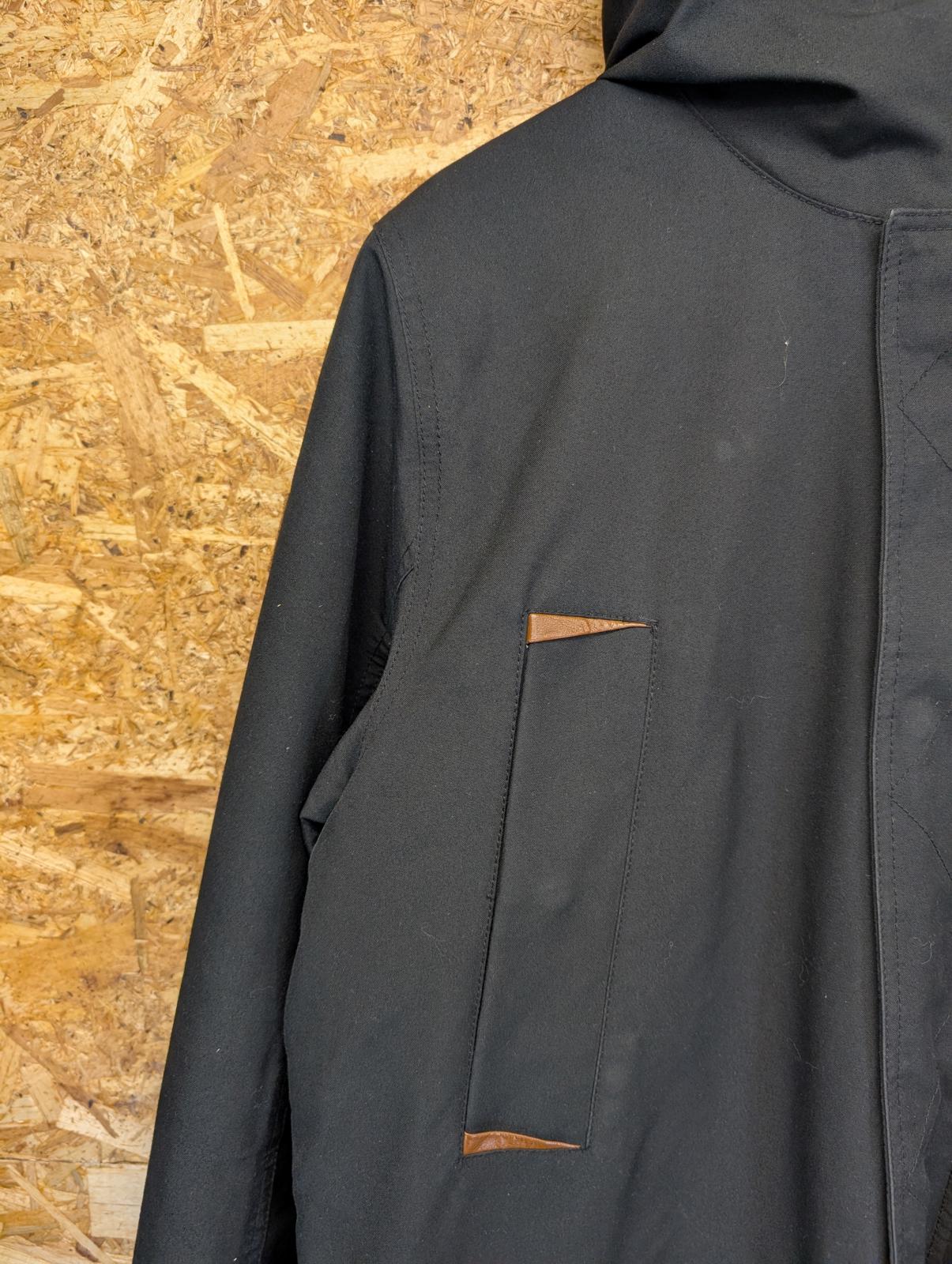 Quiksilver Ferris Parka Jacket Medium Men Black Fleece Lined Hooded Quilted Coat