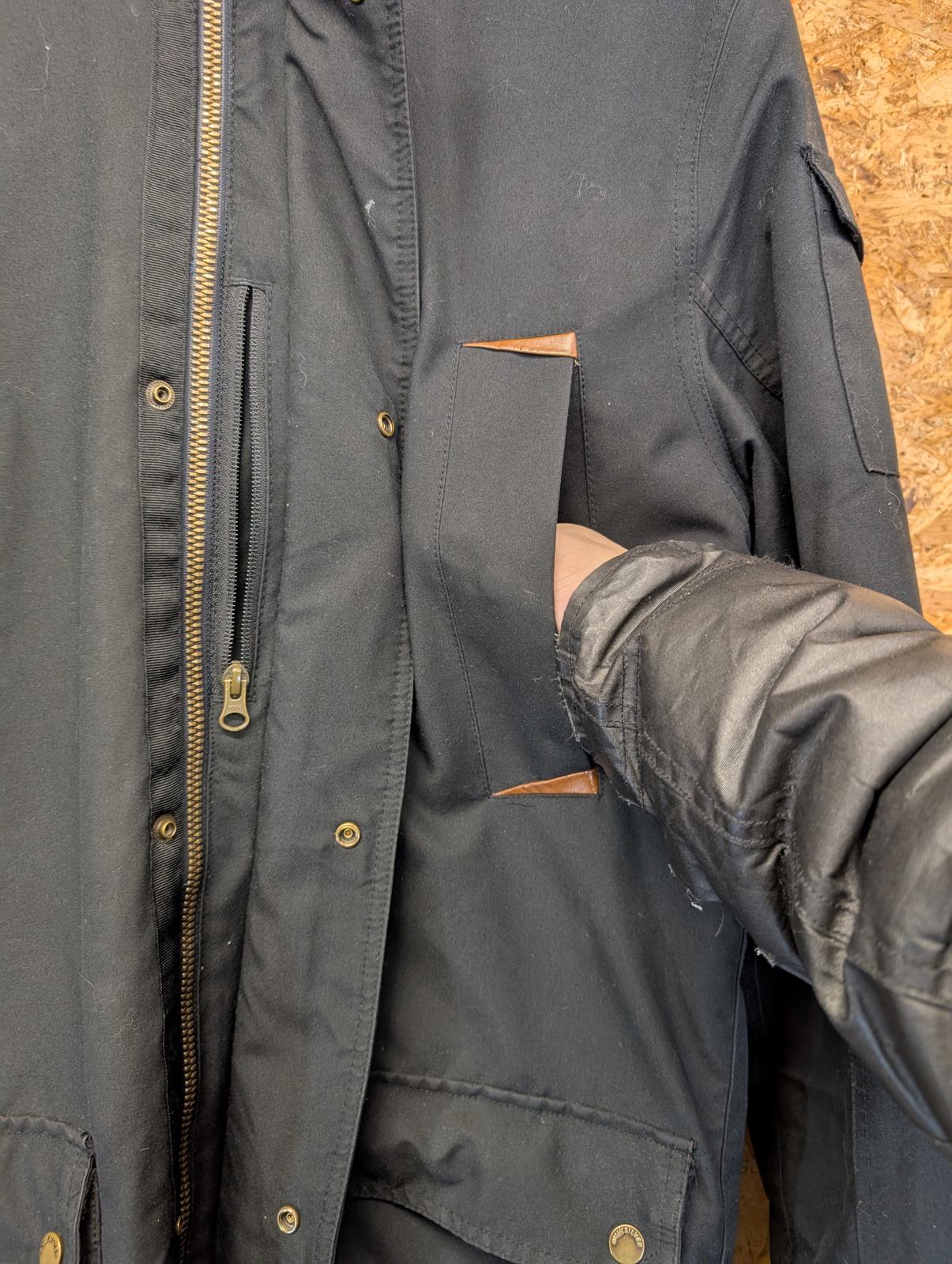 Quiksilver Ferris Parka Jacket Medium Men Black Fleece Lined Hooded Quilted Coat