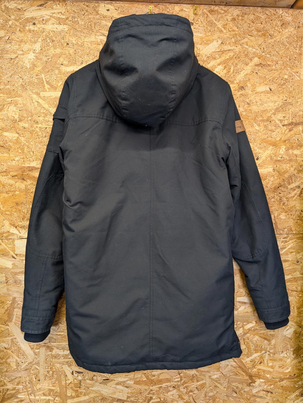 Quiksilver Ferris Parka Jacket Medium Men Black Fleece Lined Hooded Quilted Coat