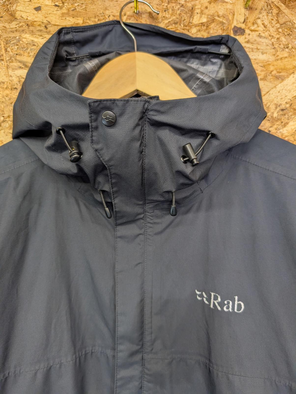 Rab Downpour Eco Jacket Large Men Lightweight Waterproof Hood Rain Shell Coat