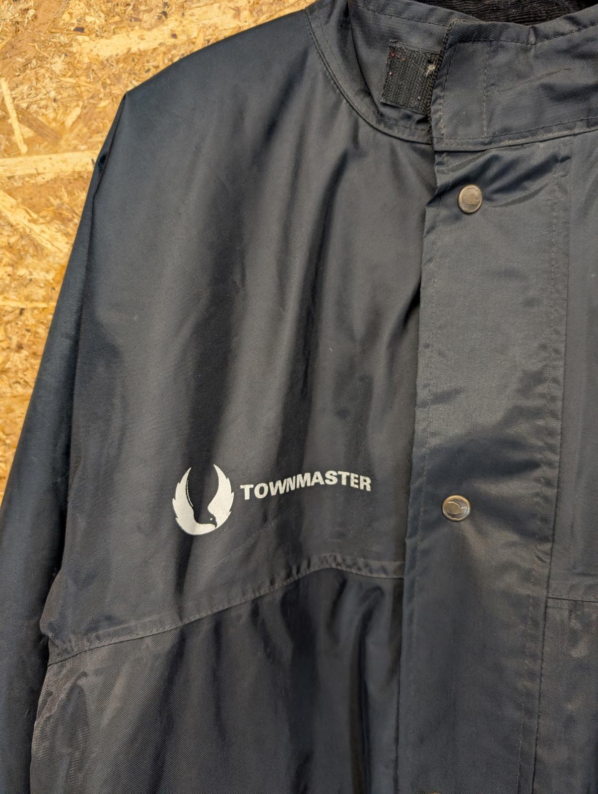 Vintage Belstaff Townmaster Motorcycle Jacket XL Men Black 80s Belted Waterproof