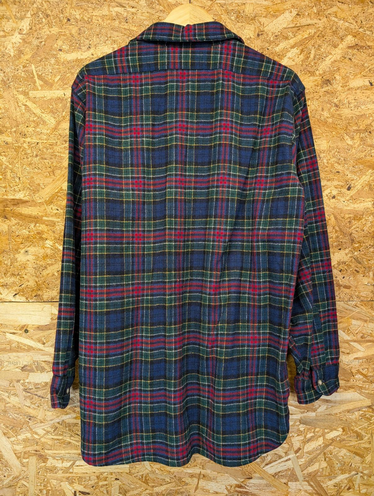 Pendleton Lodge Shirt Large Men Made USA Black Grey Plaid Check Wool LS Pocket