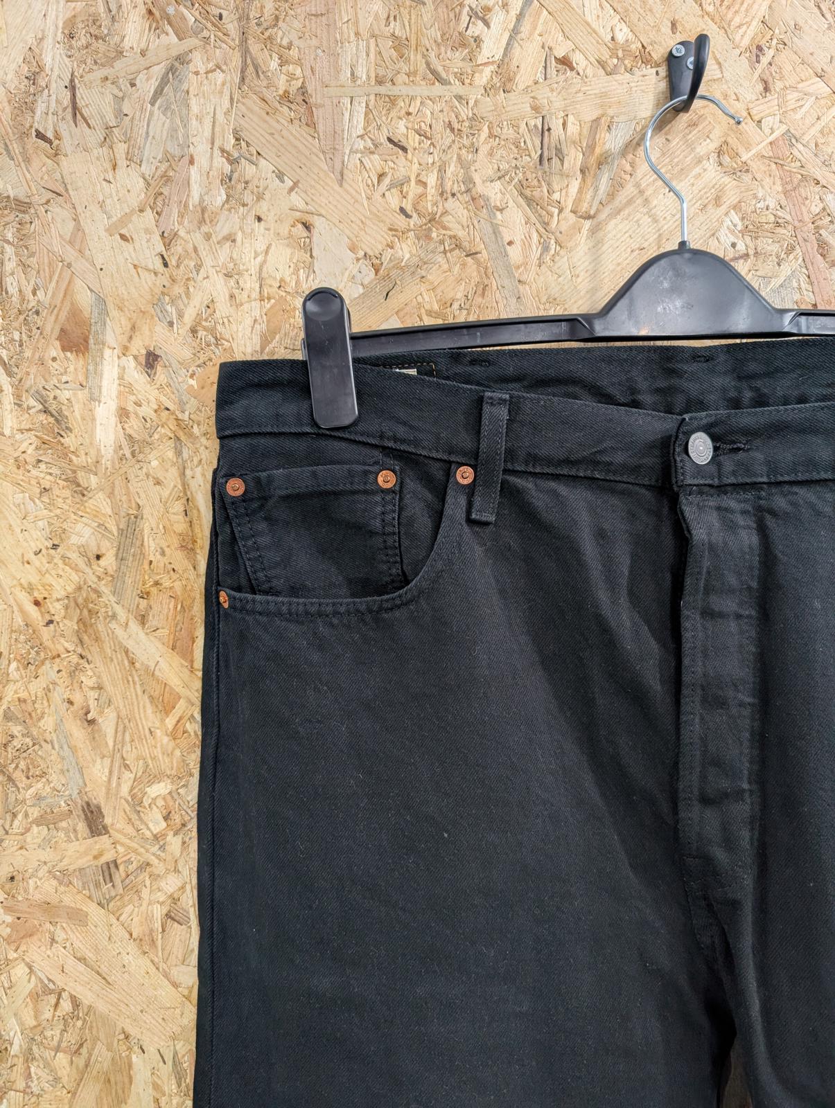 Levis 501 Black Jeans W38 L34 Men Vintage Straight Leg Button Fly Premium Big-E