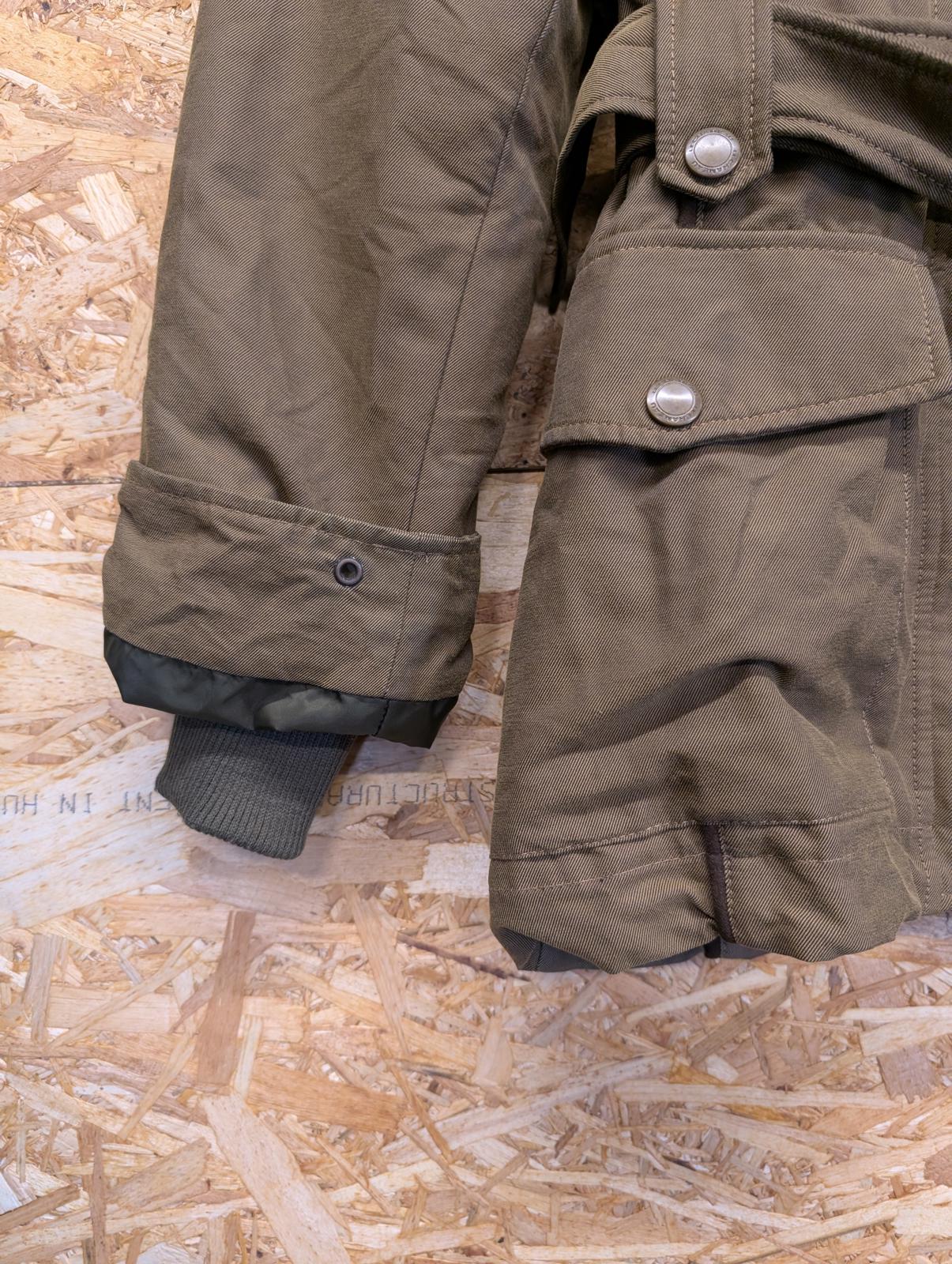 Le Chameau Belted Jacket Size 8 Small Women Lined Coat Khaki Brown Brush Cotton