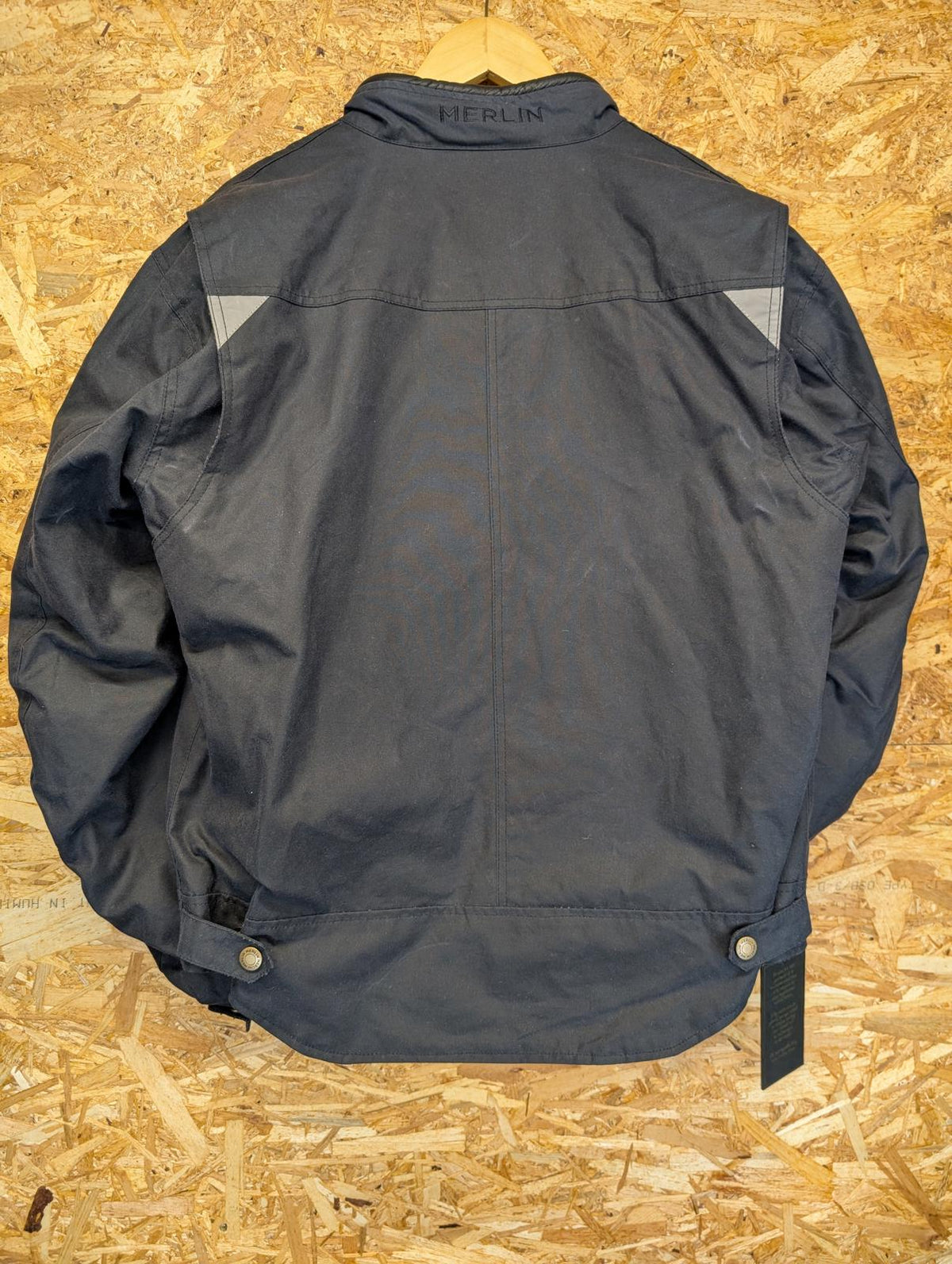 Merlin Wax Motorcycle Jacket Large Navy Blue Black Waterproof Halley Stevenson