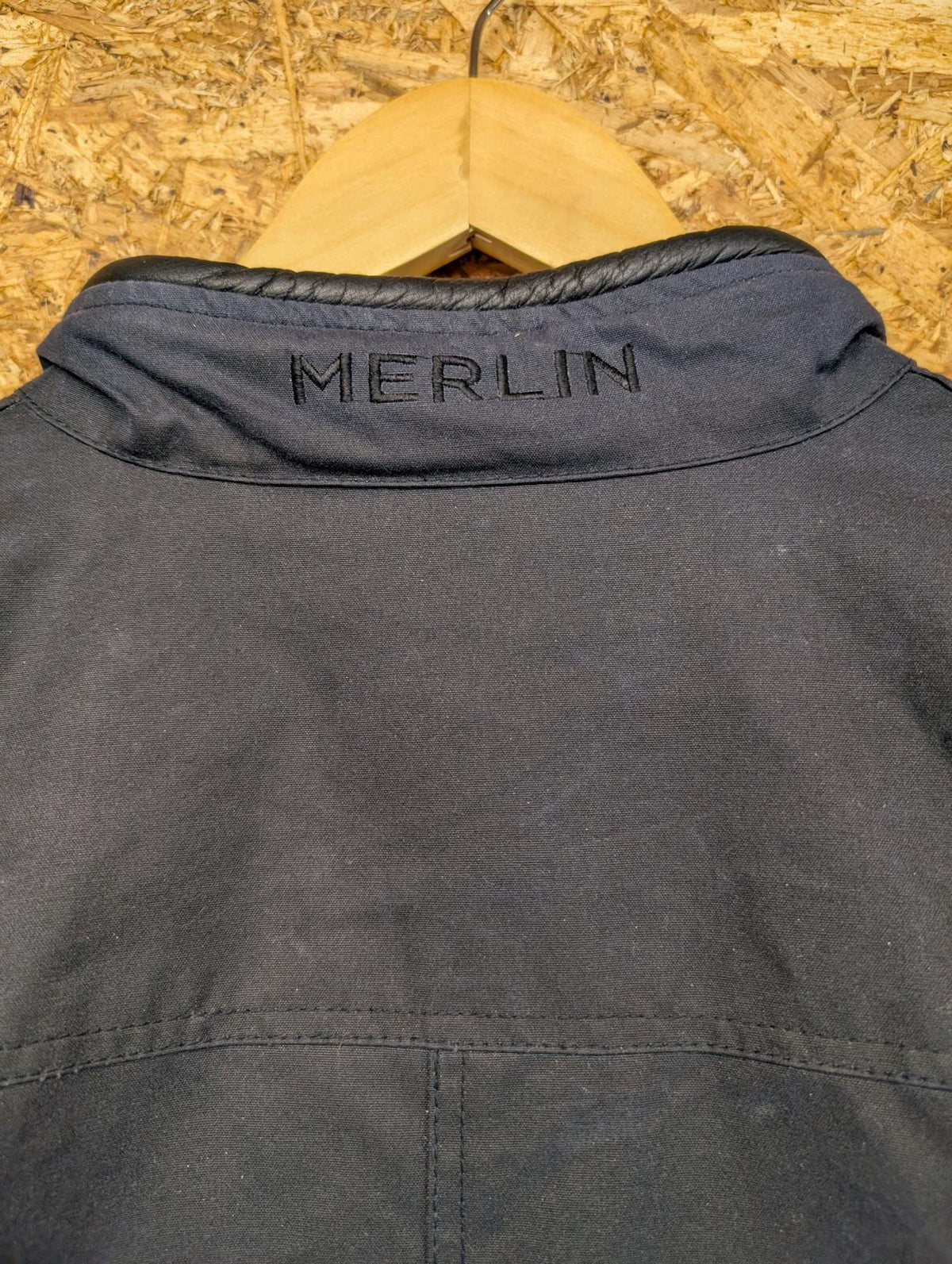 Merlin Wax Motorcycle Jacket Large Navy Blue Black Waterproof Halley Stevenson