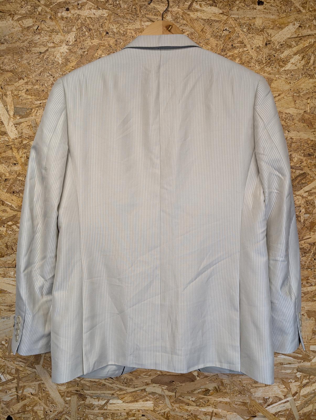 Giorgio Armani Le Collezioni Blazer Jacket Medium 40 Men Cream Beige Stripe Wool