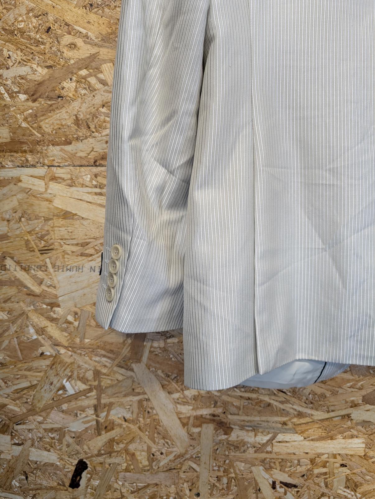 Giorgio Armani Le Collezioni Blazer Jacket Medium 40 Men Cream Beige Stripe Wool