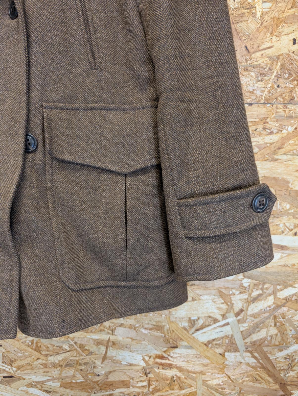 Oliver Spencer Double Breasted Brown Jacket Men Medium 40 Tweed Wool Made in UK