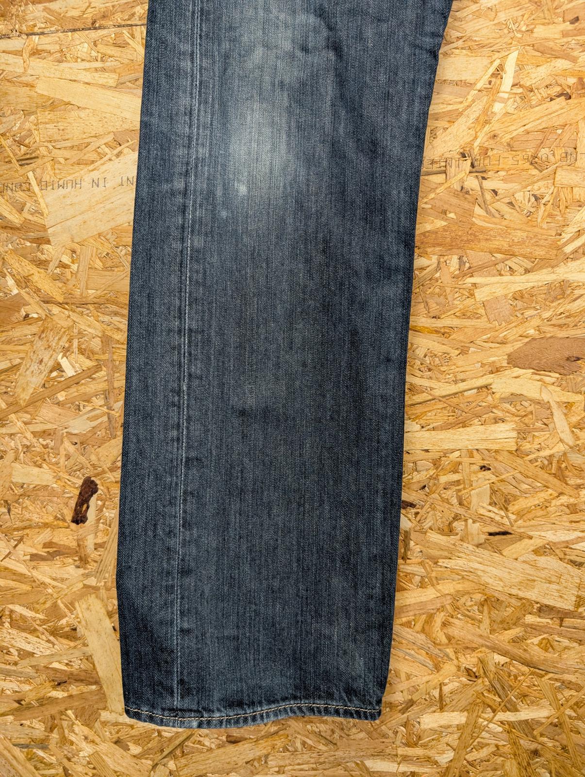 Levis 501 Jeans W36 L34 Dark Navy Blue Denim Straight Leg Button Fly Distressed