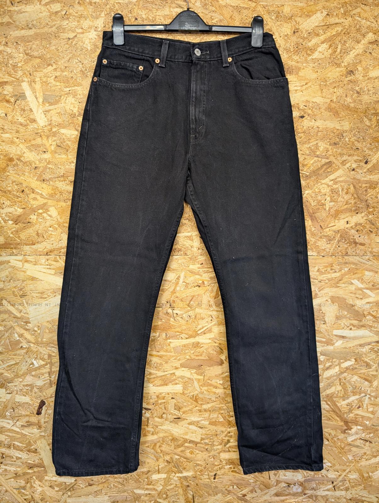 Levis 505 Jeans W34 L32 Men Straight Leg Regular Fit Black Zip Red Tab Vintage