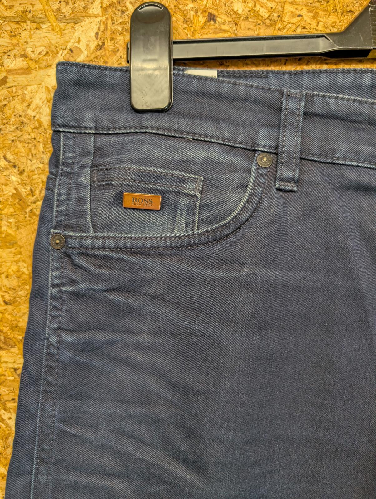 Hugo Boss Jeans W34 L30 Men Slim Fit Navy Blue Stretch Italian Denim Zip Fly