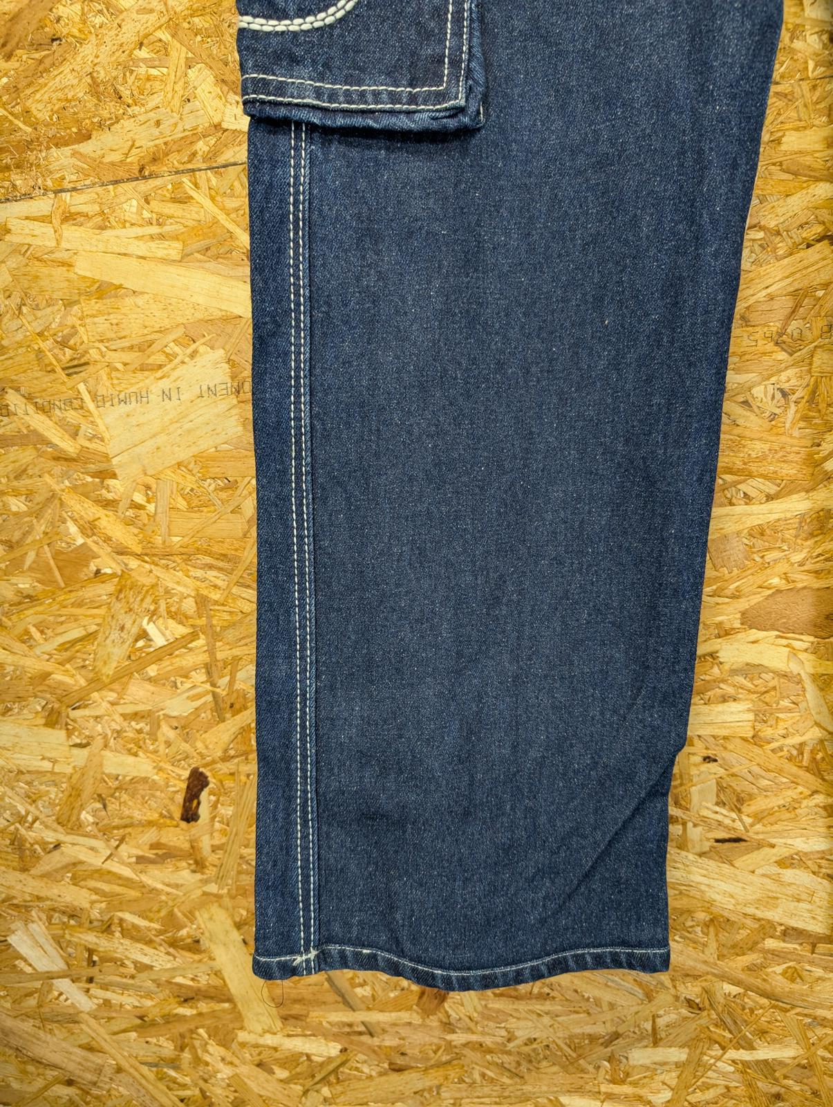 Vintage True Religion Jeans W34 L28 Men Baggy Navy Blue Carpenter Y2K USA 90s