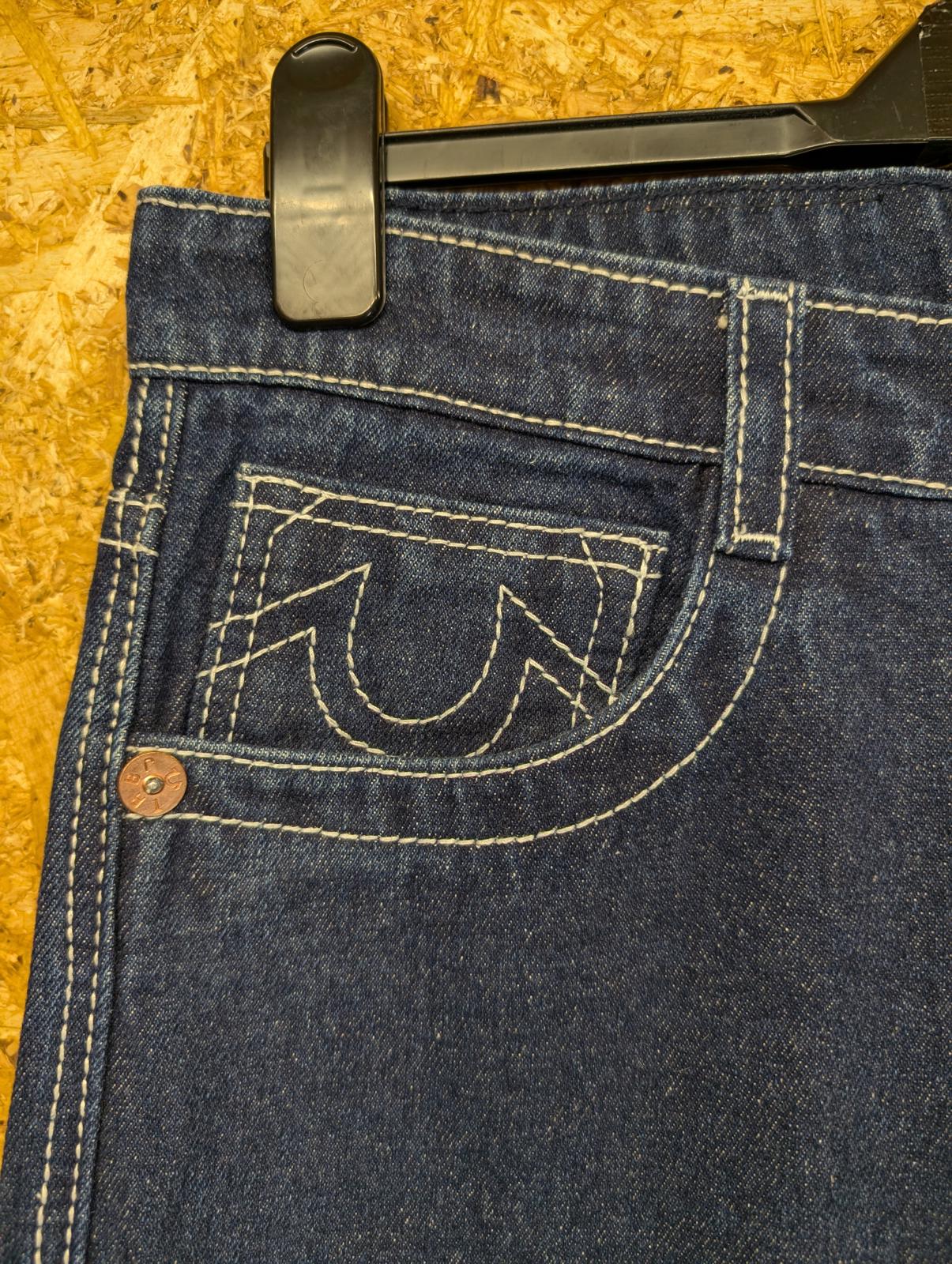 Vintage True Religion Jeans W34 L28 Men Baggy Navy Blue Carpenter Y2K USA 90s