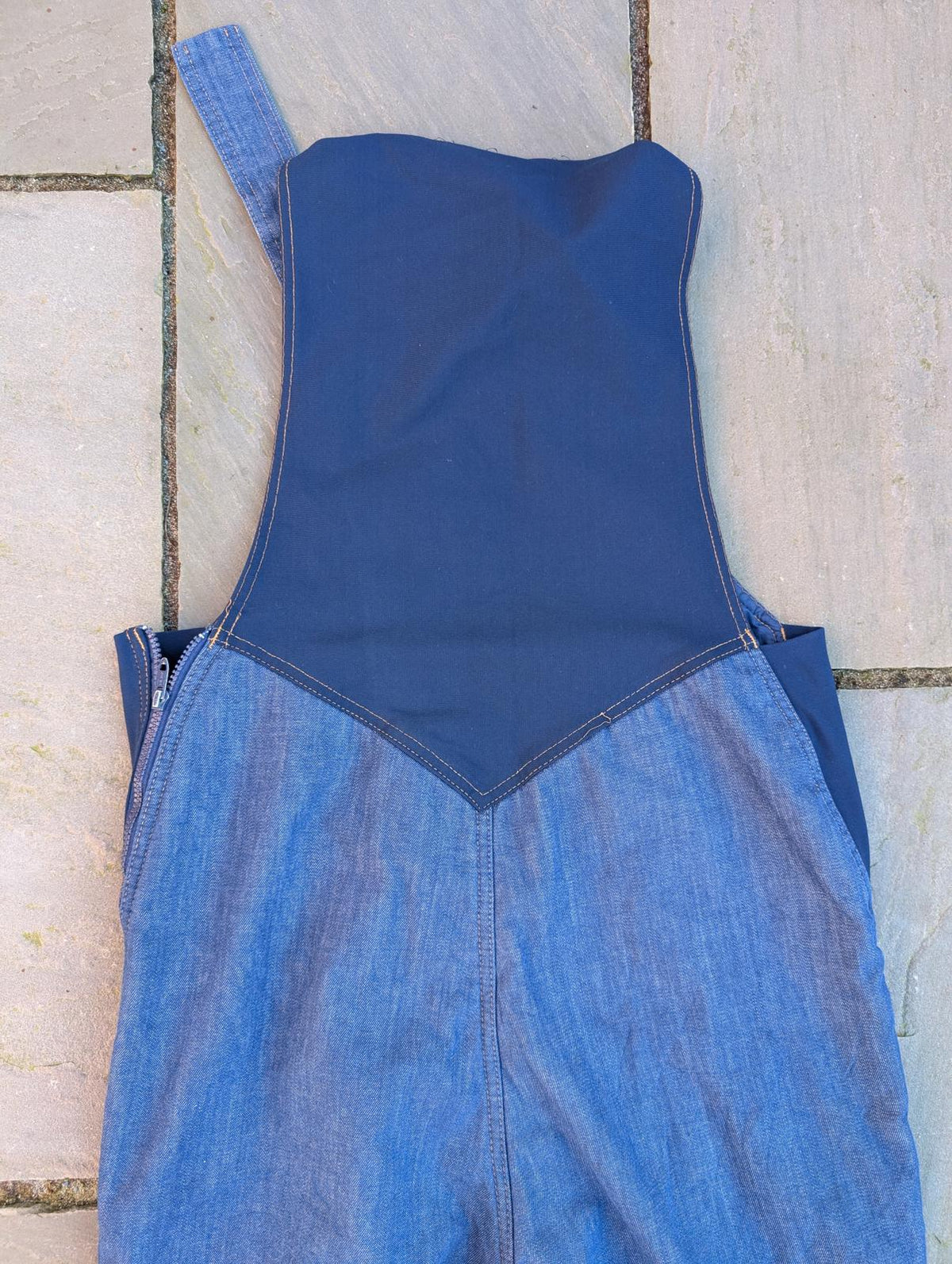 Vintage Levis Dungarees 12-14 W34 L30 Overall Navy Blue Denim Zip Size 70s