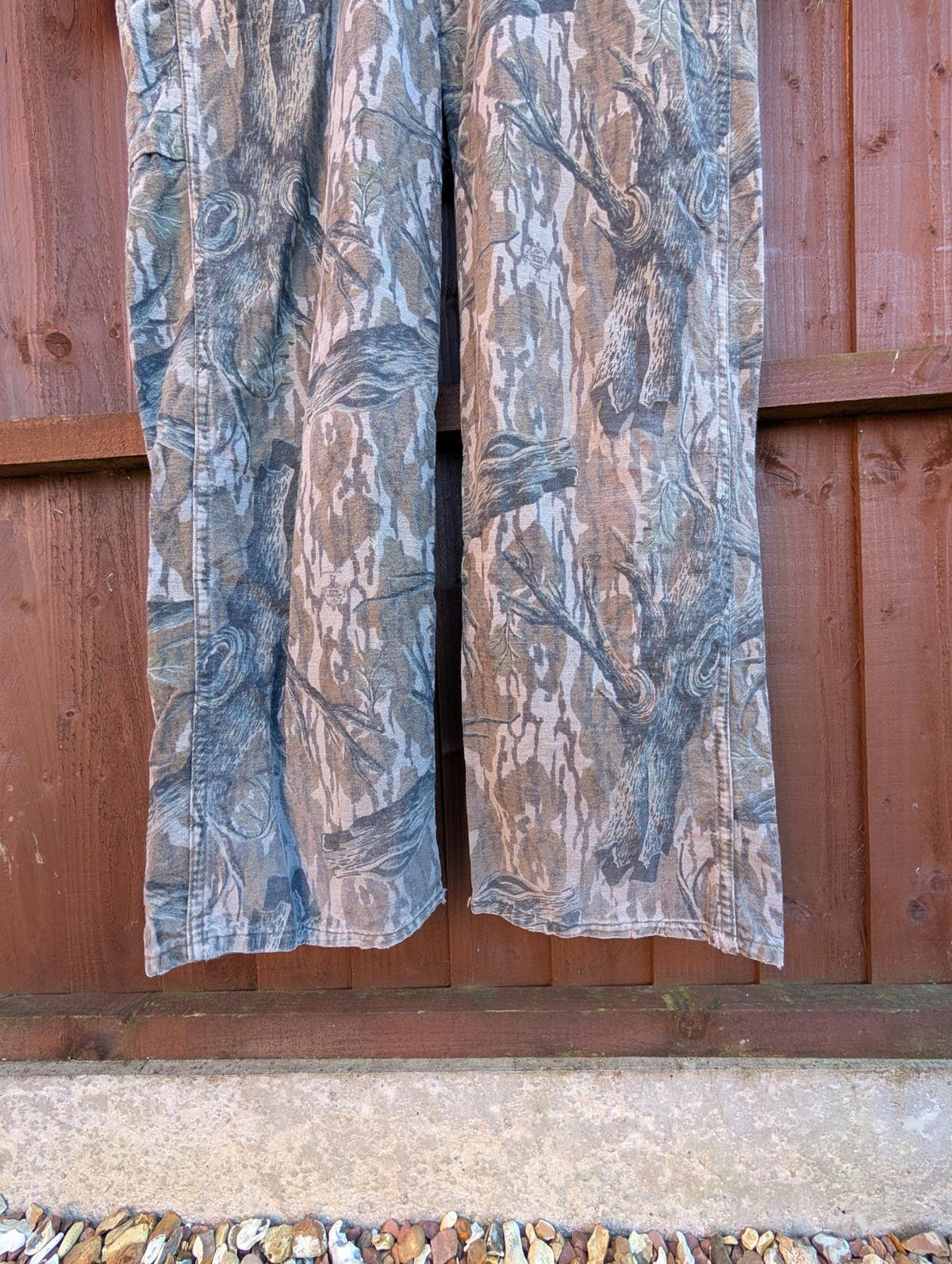 Mossy Oak Camo Overalls Medium W34 Jumpsuit Khaki Green Brushed Cotton Heavy