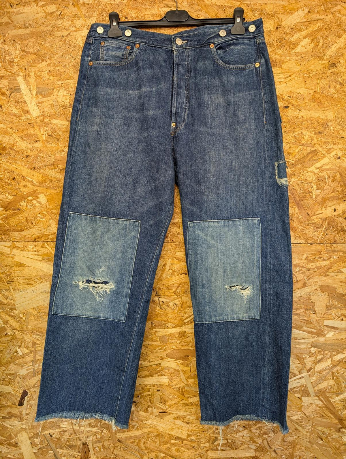 Levis Vintage Clothing 501 1915 Blue Jeans W32 Cinch Raw Hem Cropped Selvedge