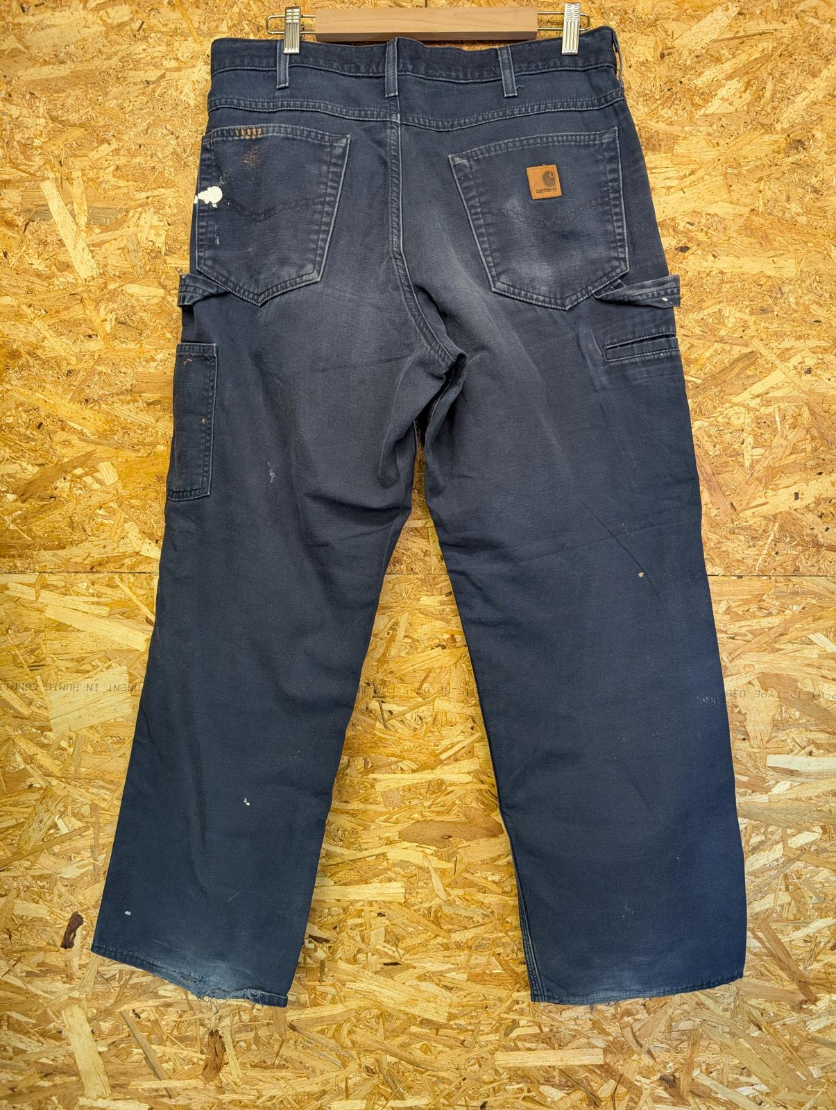 Carhartt Carpenter Jeans W33 L30 Men Loose Fit Navy Blue Denim Rugged USA