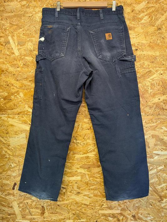 Carhartt Carpenter Jeans W33 L30 Men Loose Fit Navy Blue Denim Rugged USA