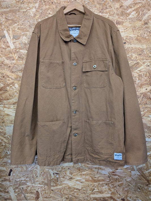 Stronghold Canvas Chore Jacket XXL Men Duck Tan Denim Pockets Utility Brown