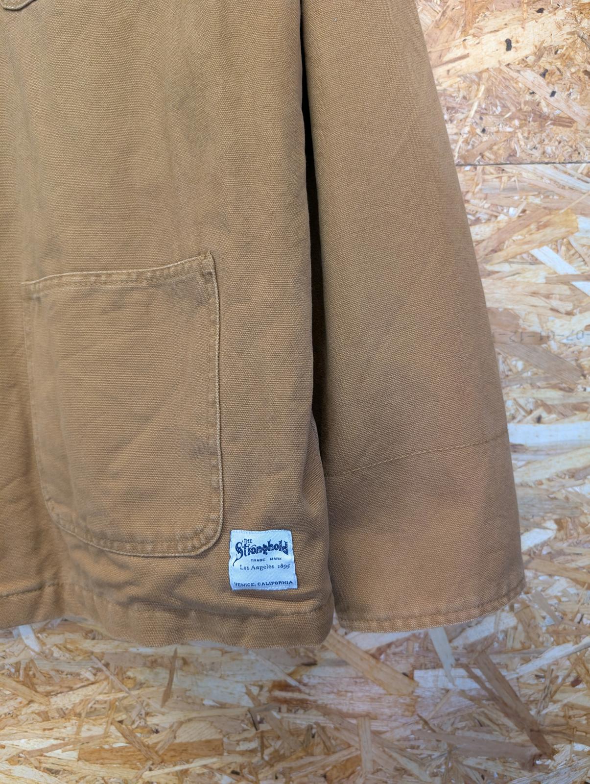 Stronghold Canvas Chore Jacket XXL Men Duck Tan Denim Pockets Utility Brown