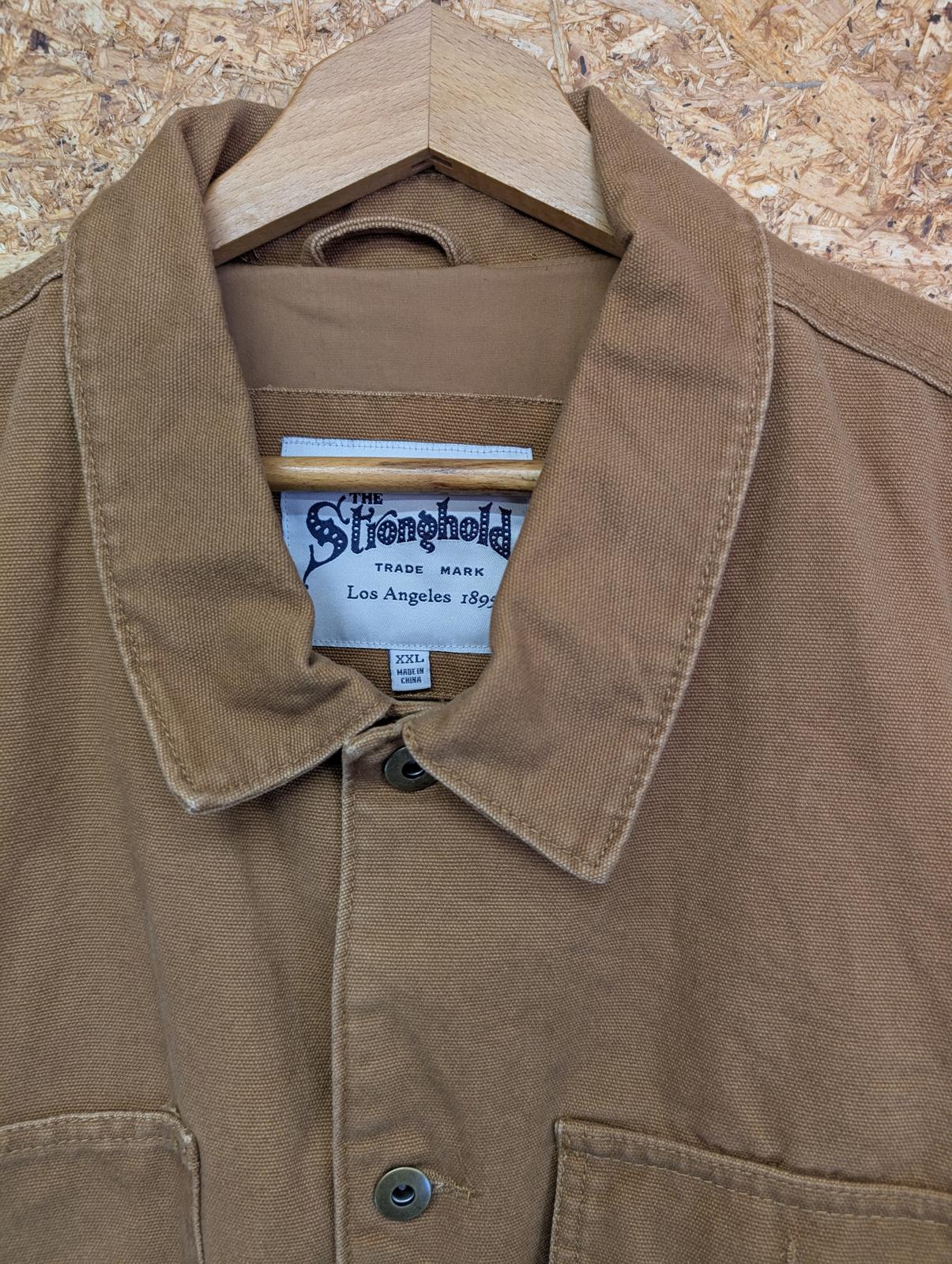 Stronghold Canvas Chore Jacket XXL Men Duck Tan Denim Pockets Utility Brown