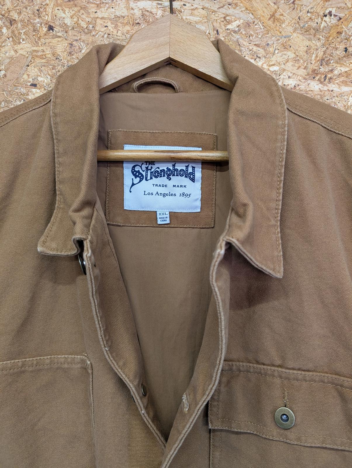 Stronghold Canvas Chore Jacket XXL Men Duck Tan Denim Pockets Utility Brown