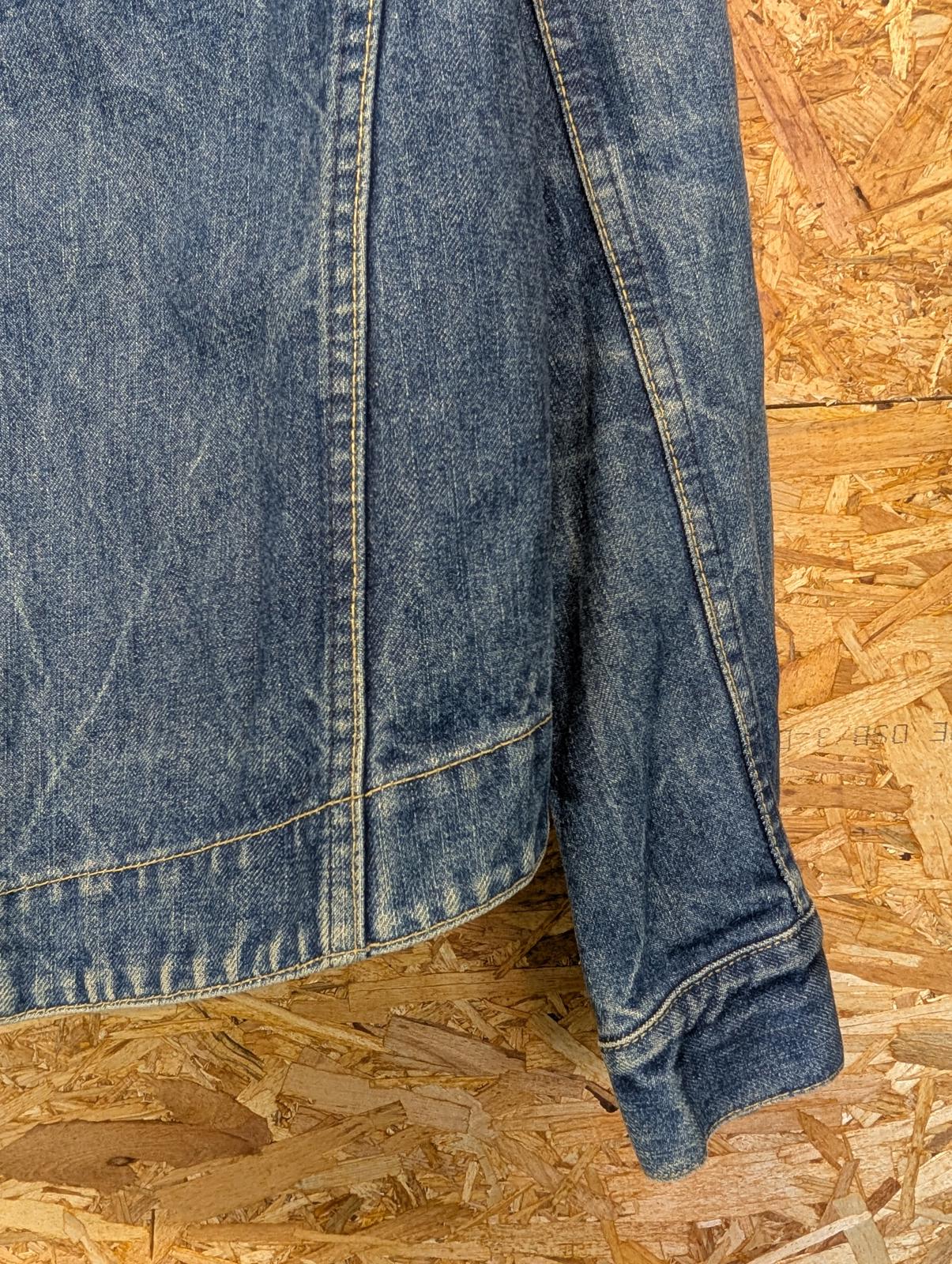 Vintage Levis Engineered Denim Jacket Large Men Y2K Twisted Blue Distressed Jean